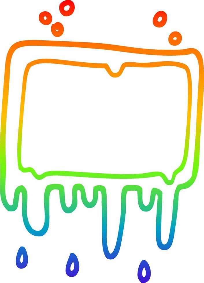 rainbow gradient line drawing cartoon dripping banner vector