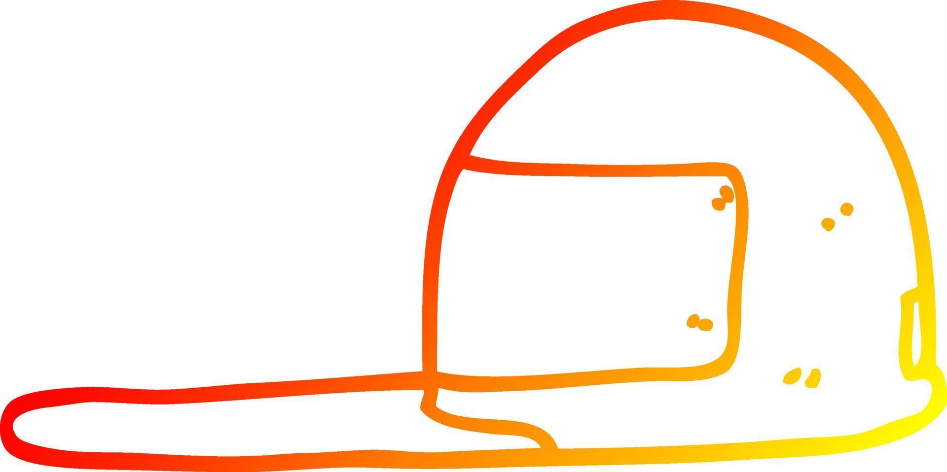 warm gradient line drawing cartoon cap vector