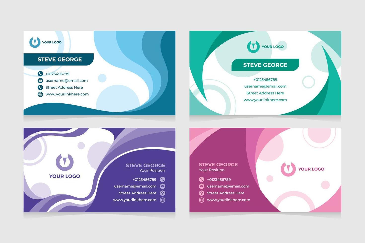 Monochromatic Business Card Template vector