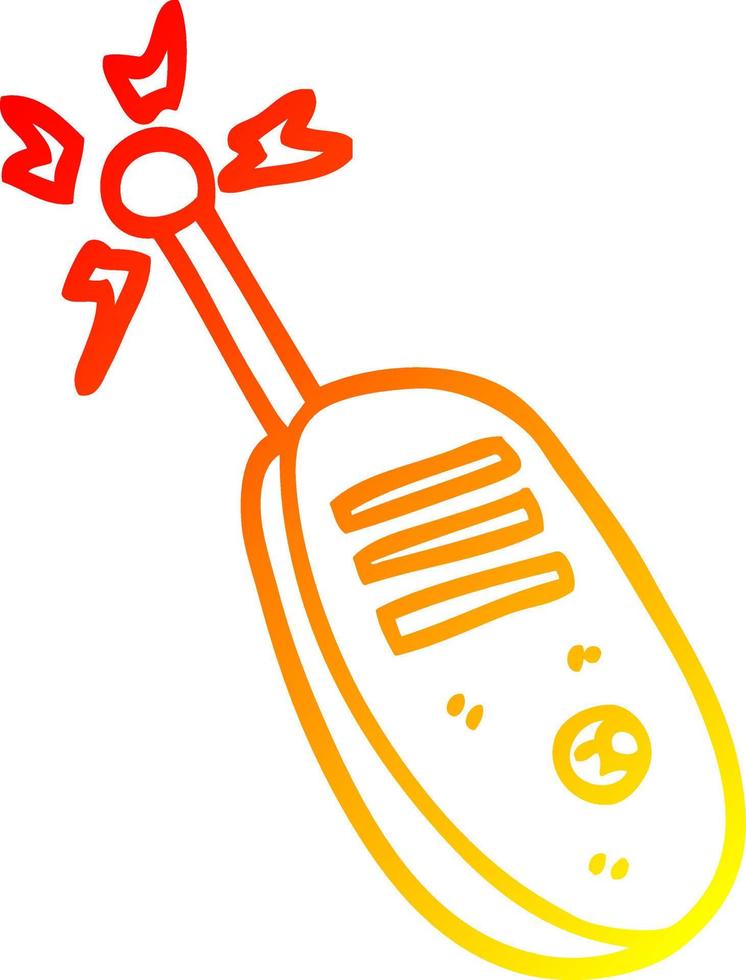warm gradient line drawing cartoon walkie talkie vector