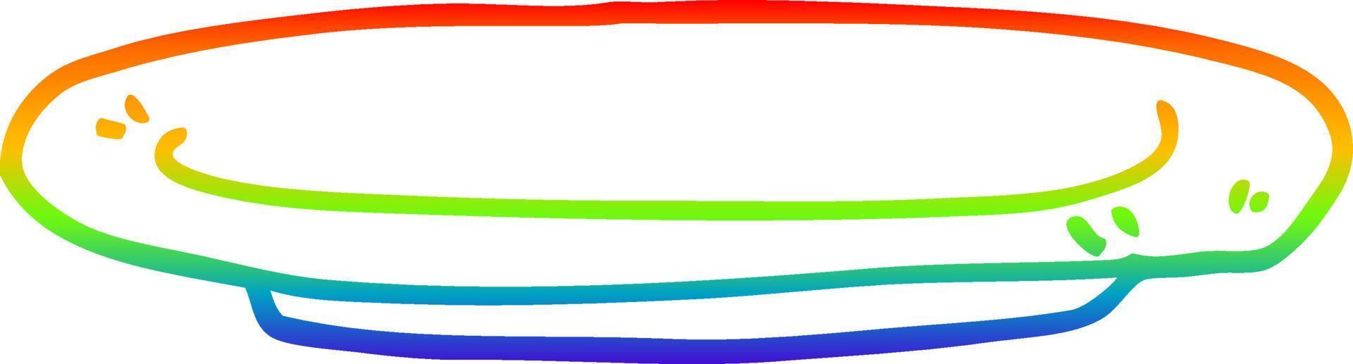 rainbow gradient line drawing cartoon plate vector