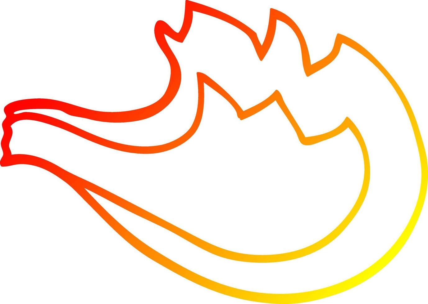 warm gradient line drawing cartoon flame vector