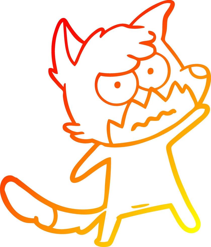 warm gradient line drawing cartoon annoyed fox vector
