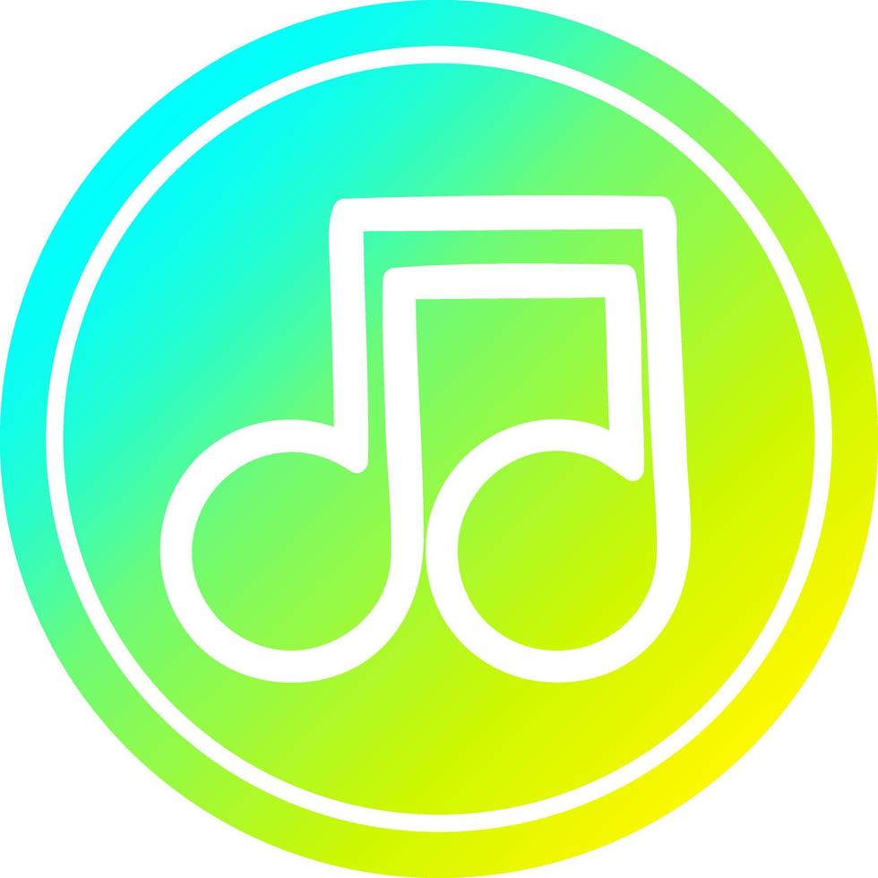 musical note circular in cold gradient spectrum vector