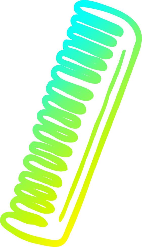 cold gradient line drawing cartoon comb vector