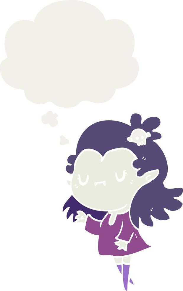 cartoon vampire and thought bubble in retro style vector