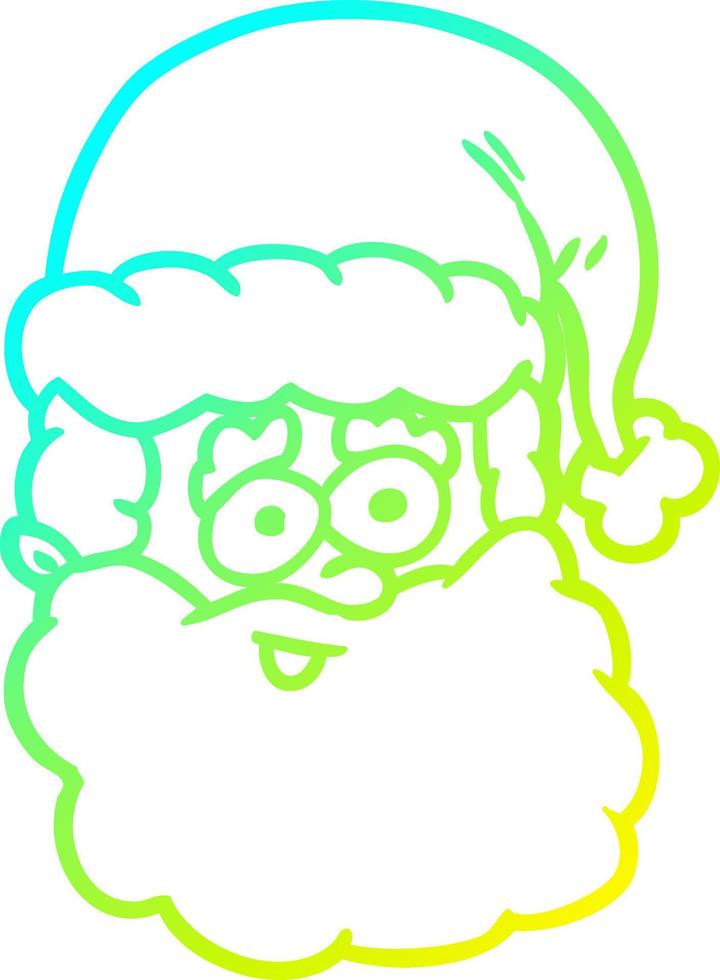 cold gradient line drawing santa claus vector