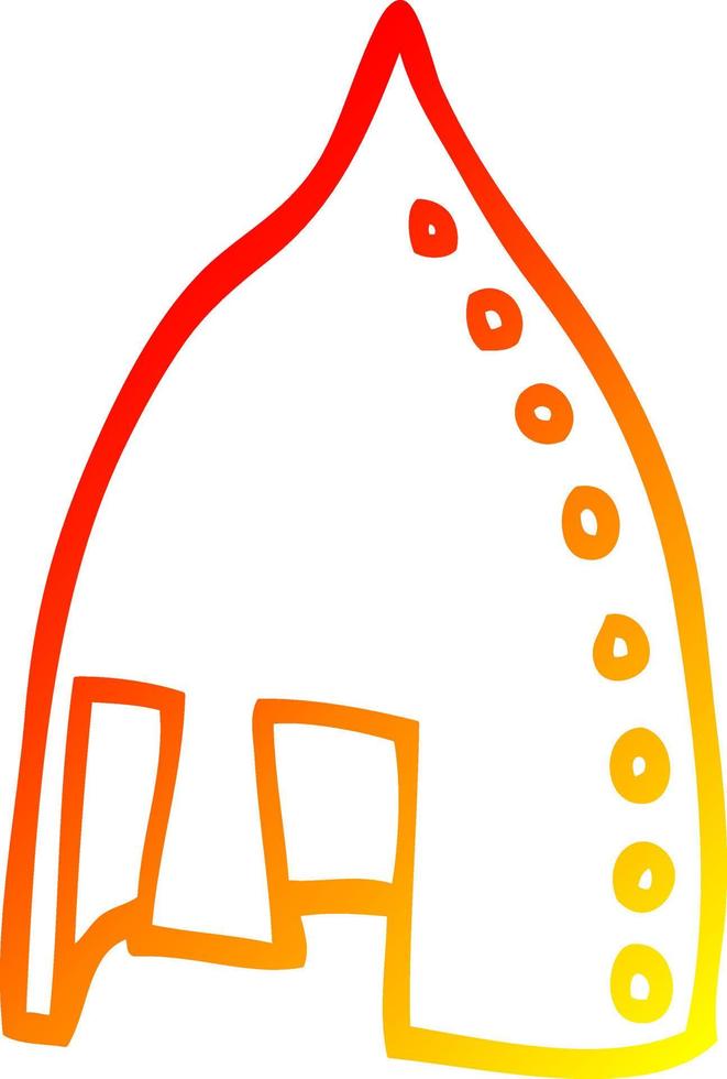 warm gradient line drawing cartoon viking helmet vector