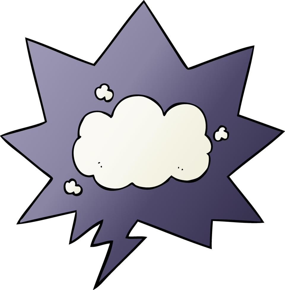 cartoon cloud and speech bubble in smooth gradient style vector