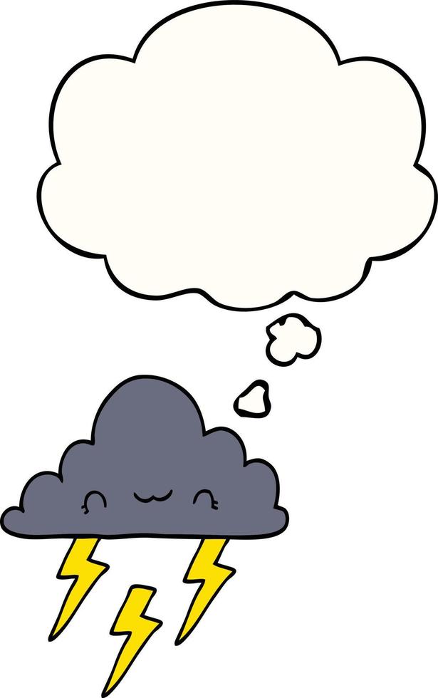 cartoon storm cloud and thought bubble vector