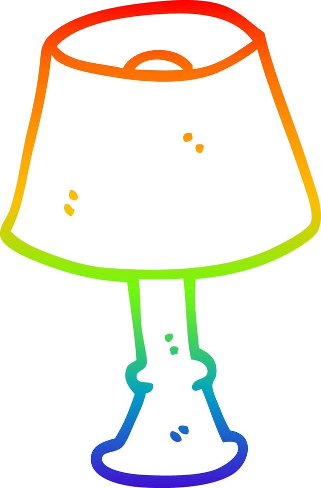 rainbow gradient line drawing cartoon house lamp vector