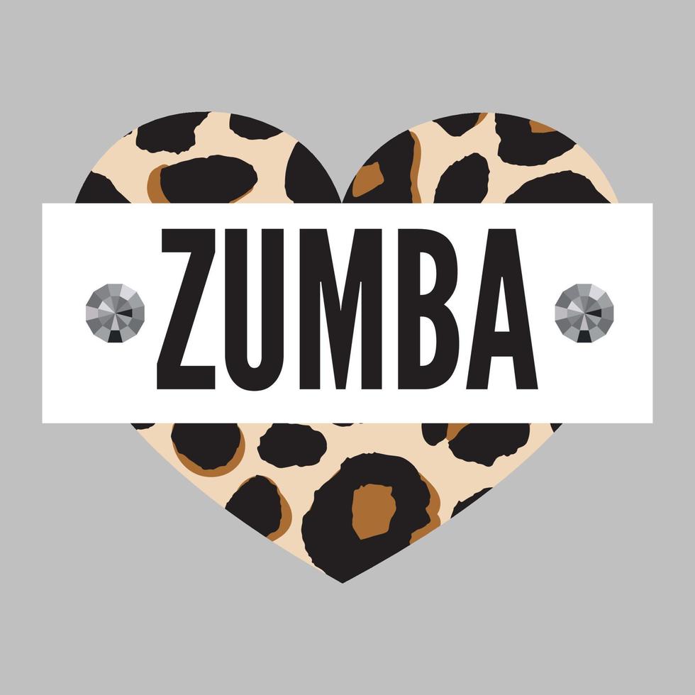 eslogan estudio de baile zumba. palabra en rodajas multicolor vector