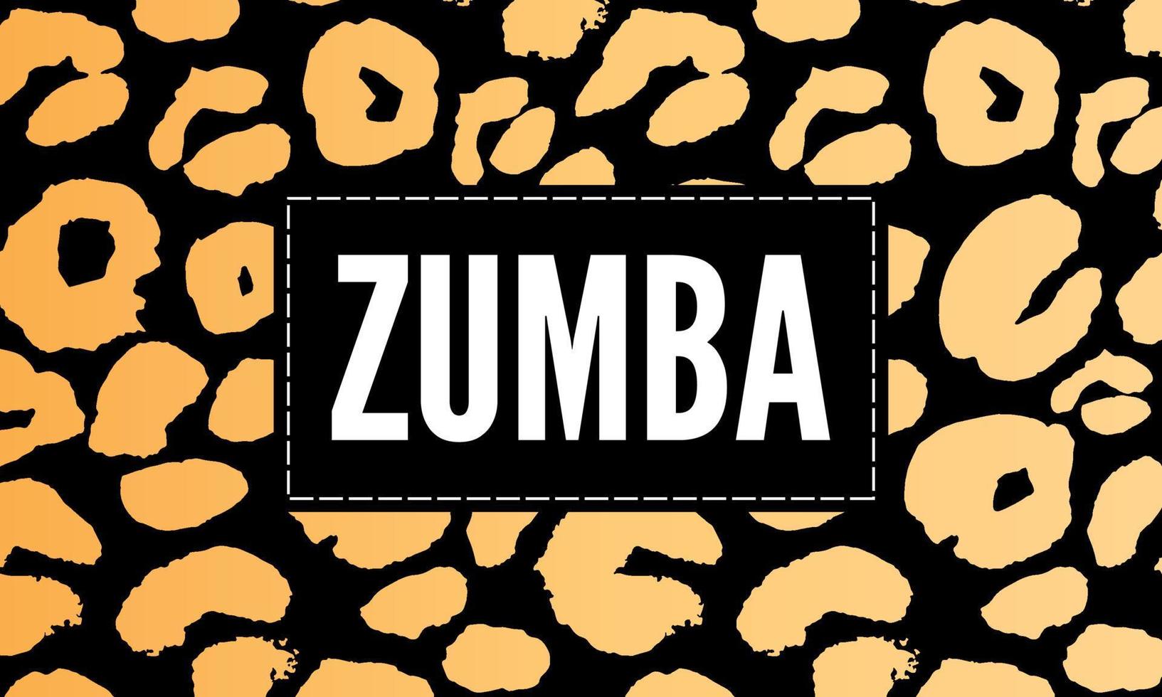 eslogan estudio de baile zumba. palabra en rodajas multicolor vector