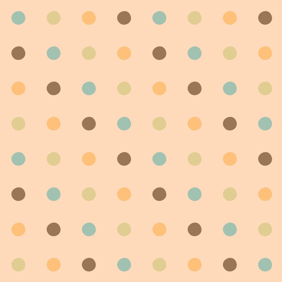 Geometric seamless pattern with round spots in 1970 style. vector