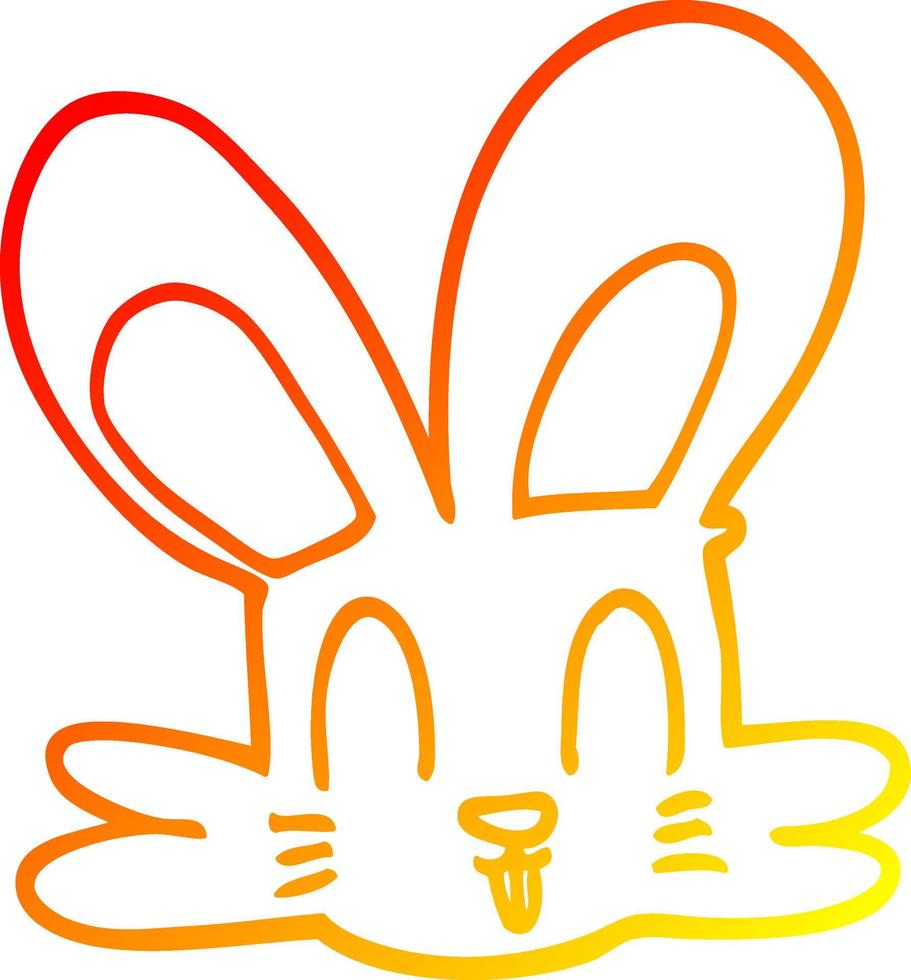 warm gradient line drawing cartoon cute bunny vector