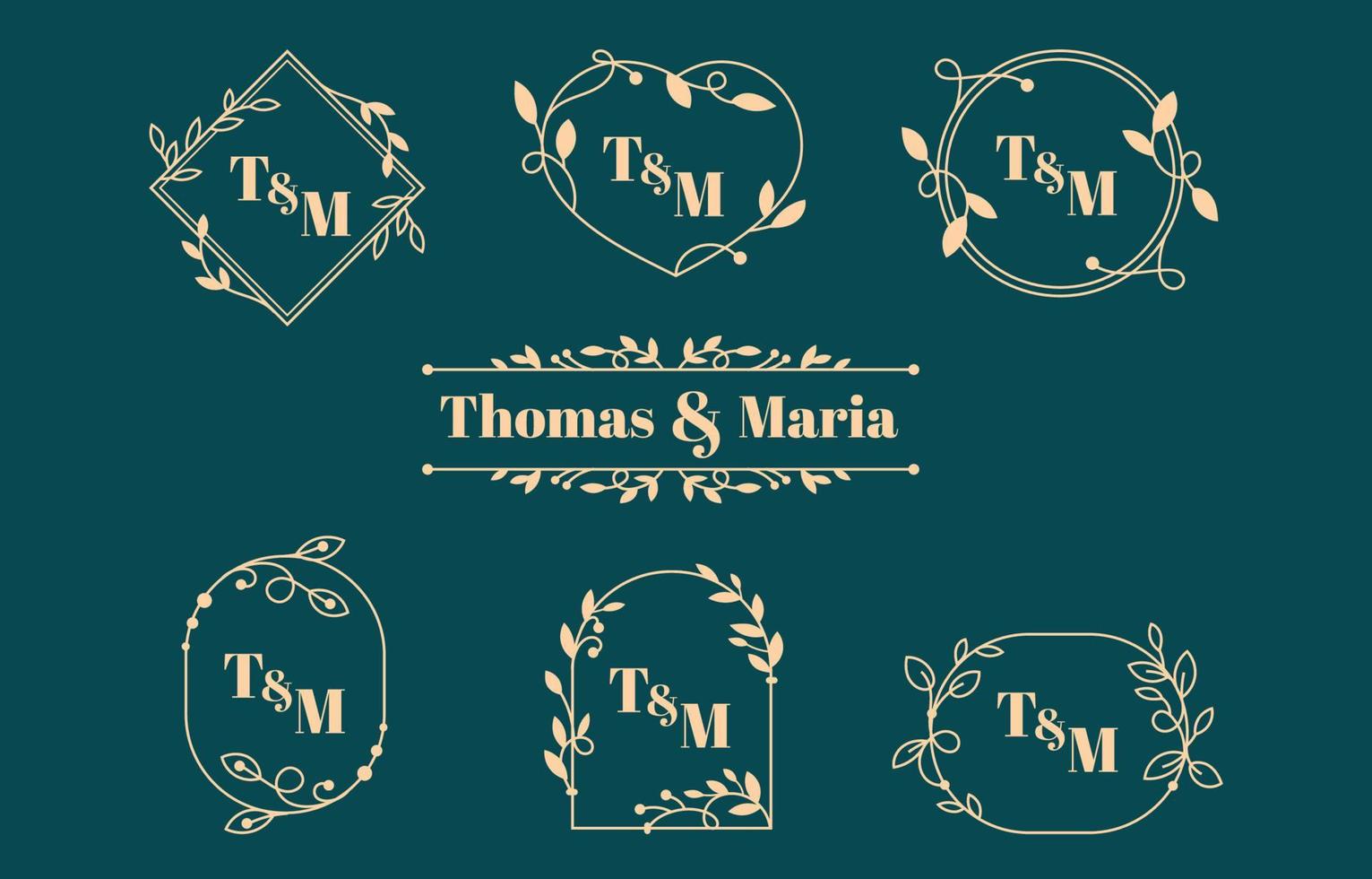 Wedding Monogram Cutting File Collection vector