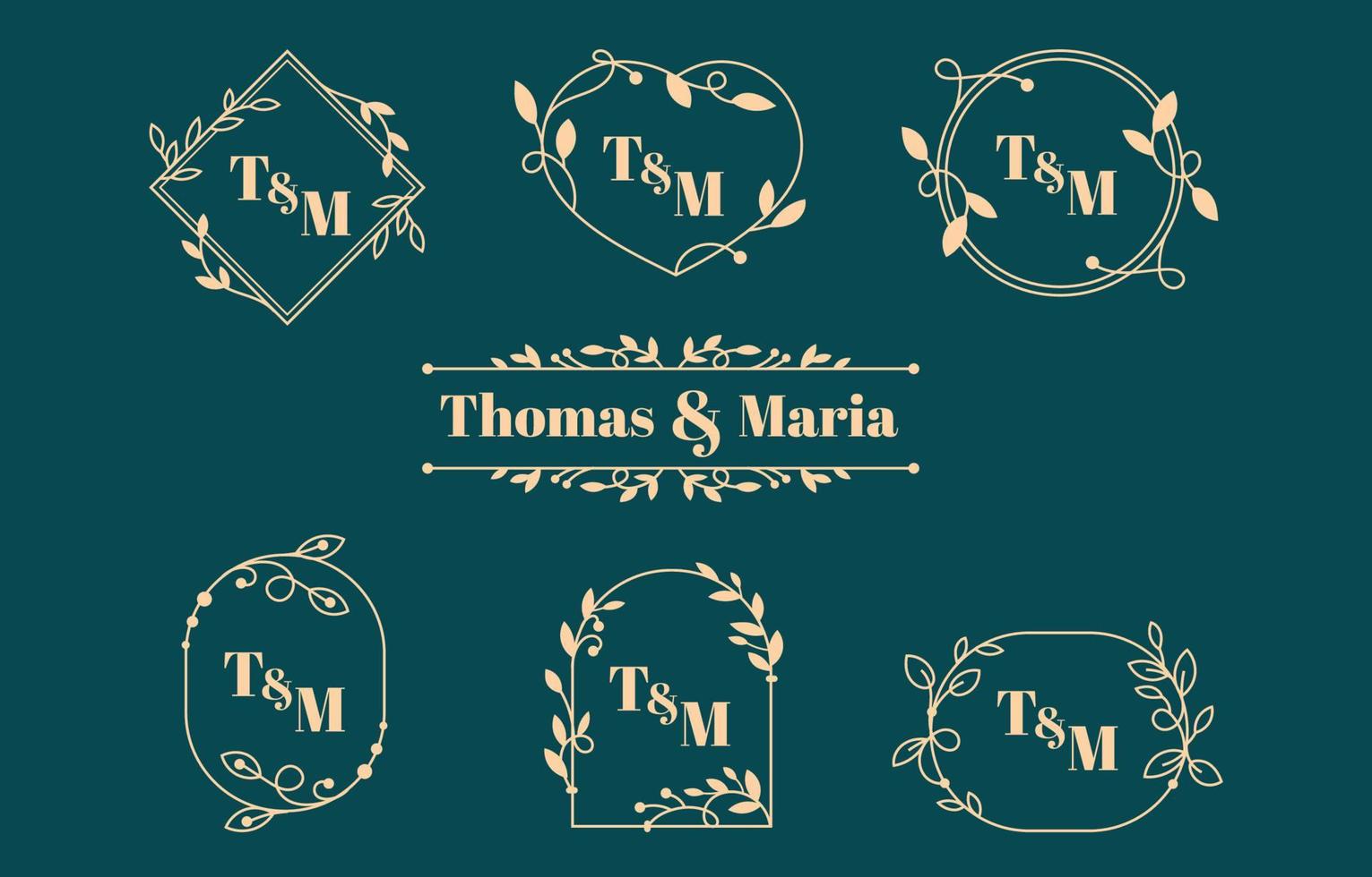 Wedding Monogram Cutting File Collection vector