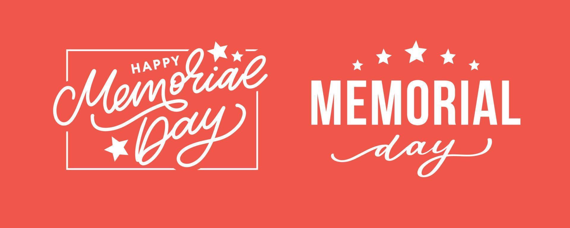 Happy Memorial Day - Stars and Stripes Letter vector