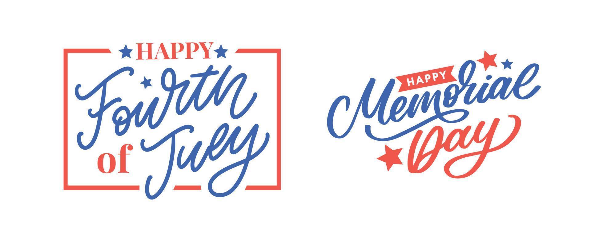 Happy Memorial Day - Stars and Stripes Letter vector