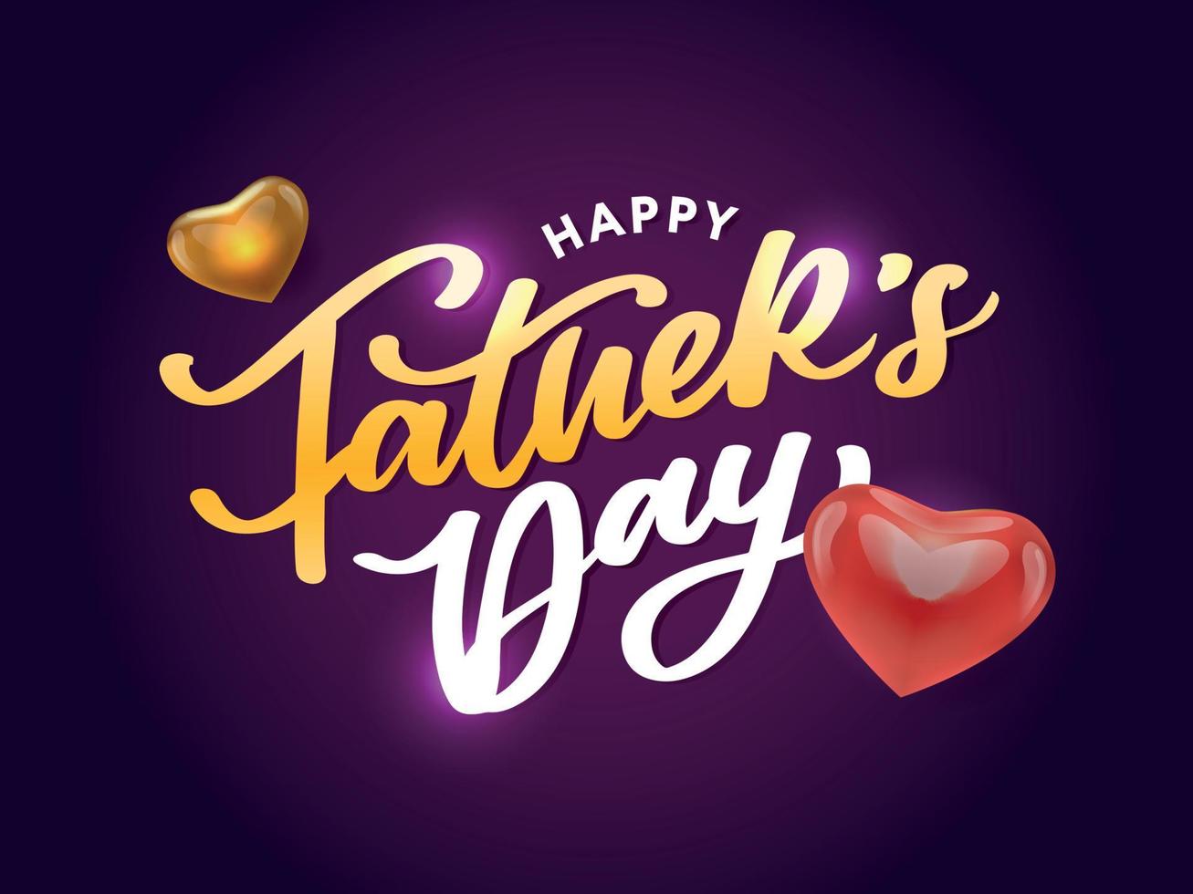 Happy Father's Day Calligraphy greeting card. Banner Vector illustration.