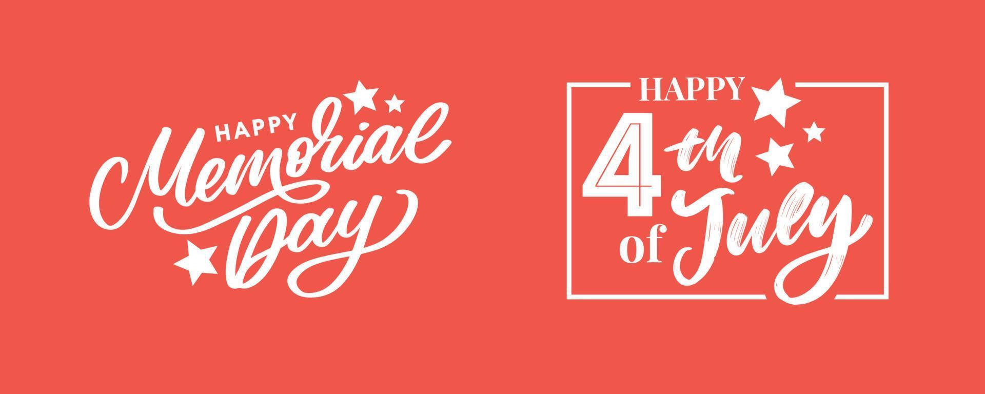 Happy Memorial Day - Stars and Stripes Letter vector