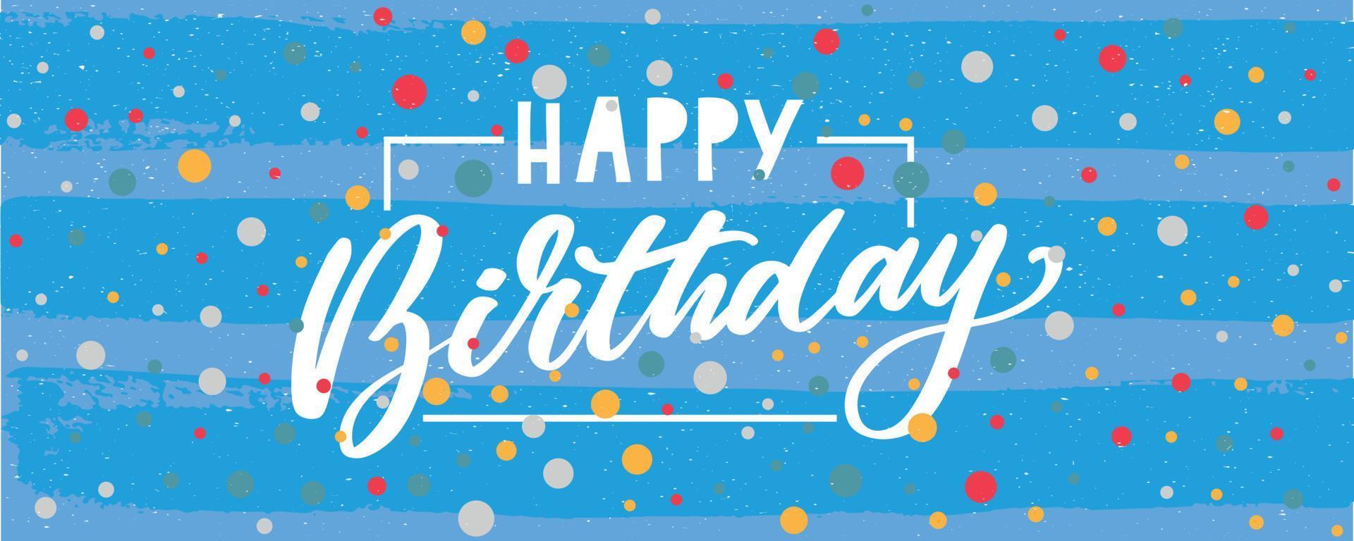 banner de texto con letras de feliz cumpleaños, color negro. ilustración vectorial vector