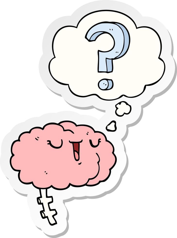 cartoon curious brain and thought bubble as a printed sticker 8839853 Vector Art at Vecteezy cartoon curious brain and thought bubble as a printed sticker 8839853 Vector Art at Vecteezy