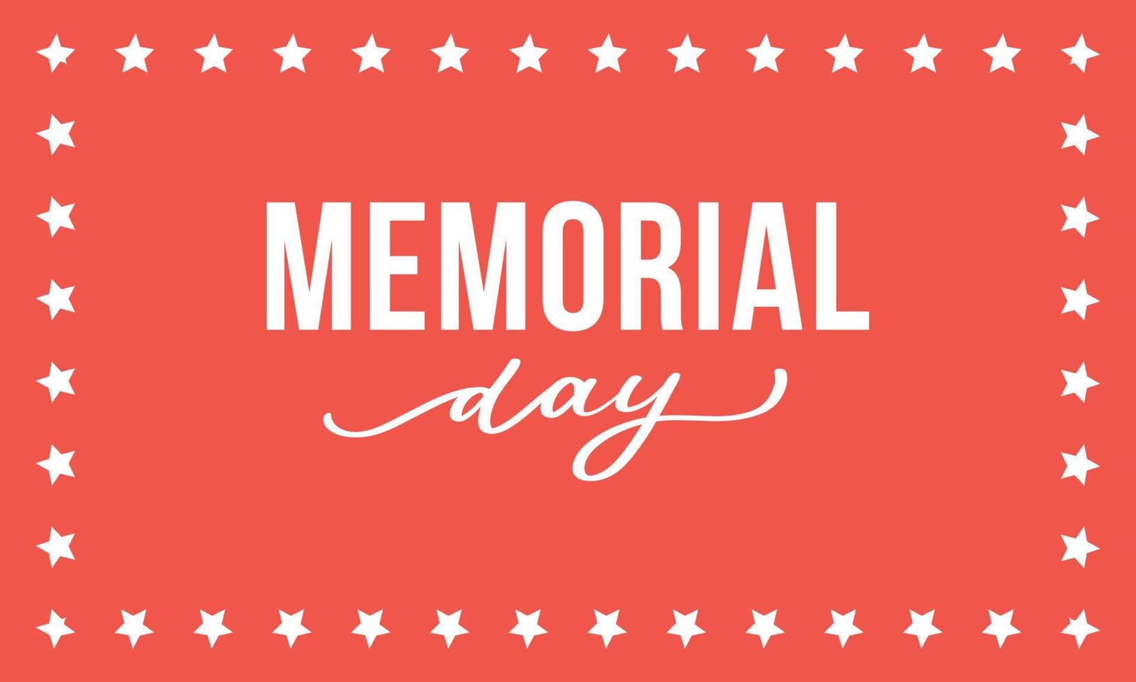 Happy Memorial Day - Stars and Stripes Letter vector