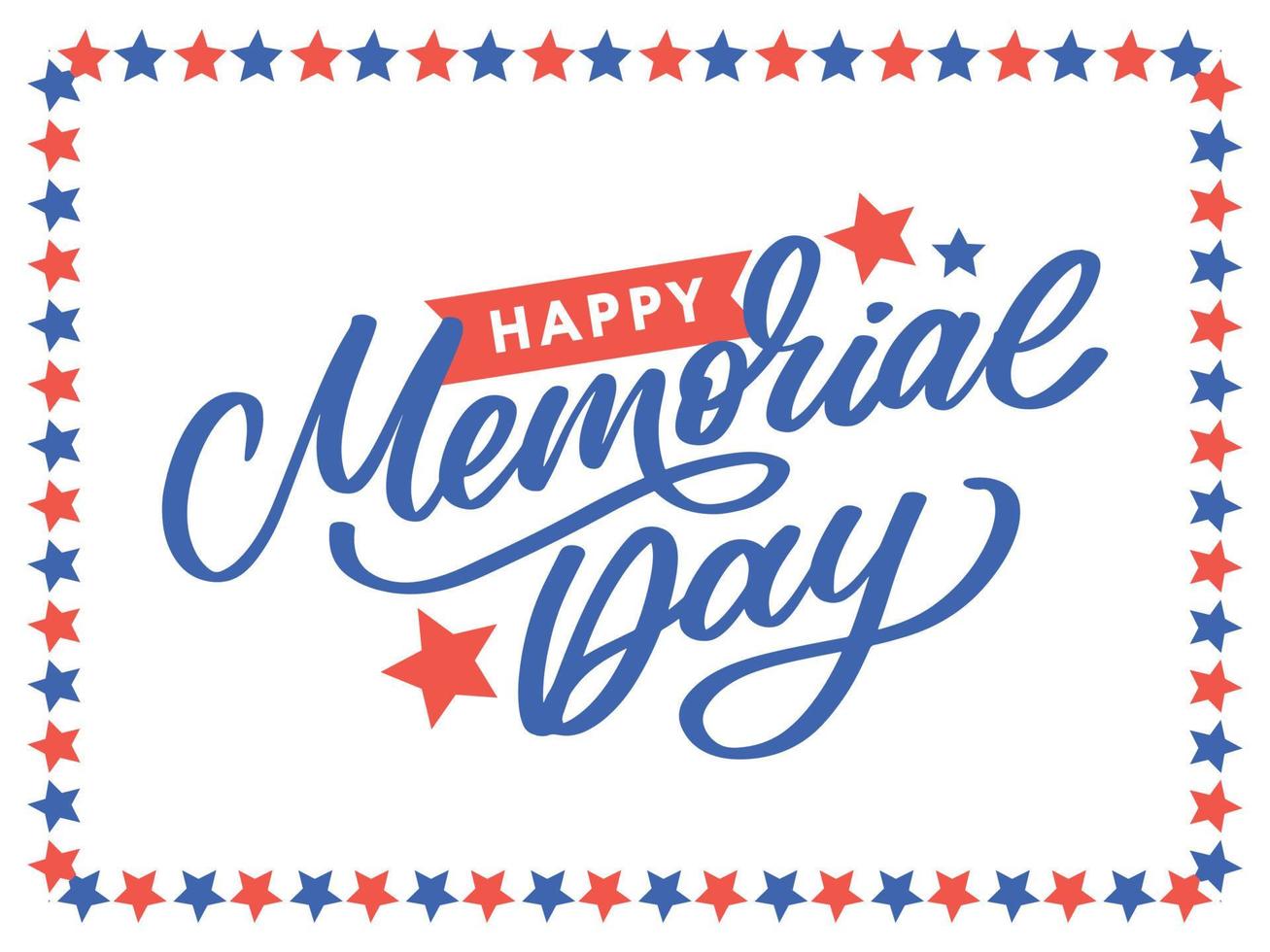 Happy Memorial Day - Stars and Stripes Letter vector