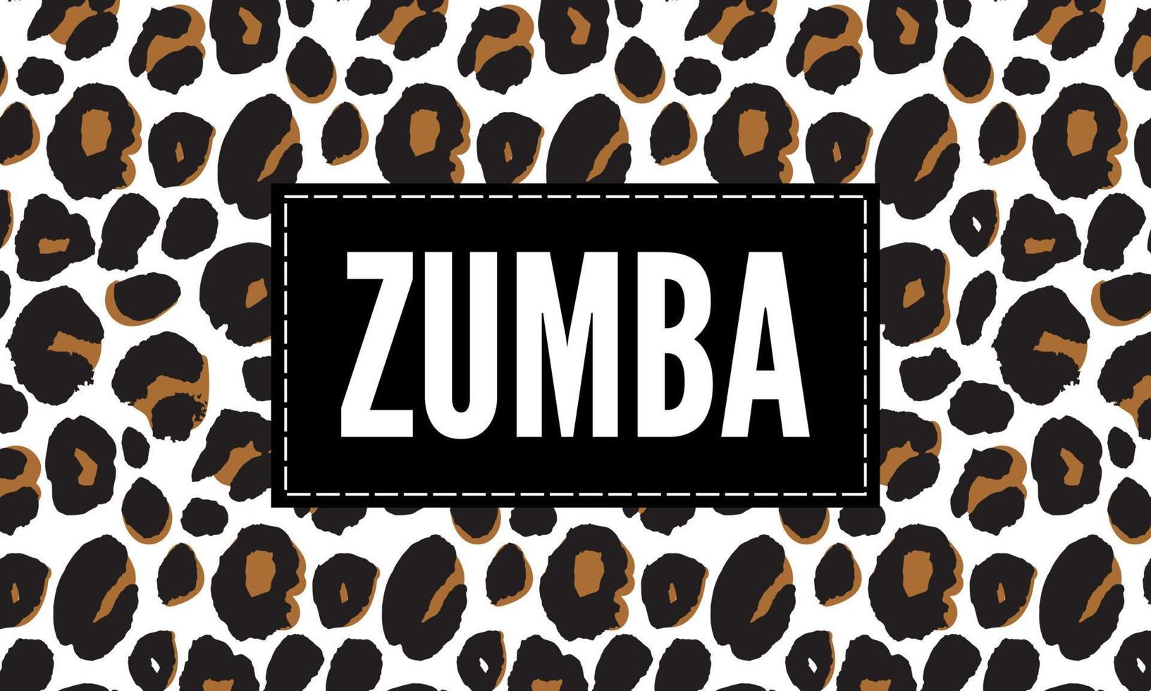 Slogan Zumba dance studio. Multicolor sliced word vector