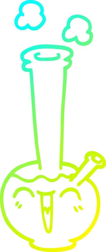 cold gradient line drawing cartoon bong vector