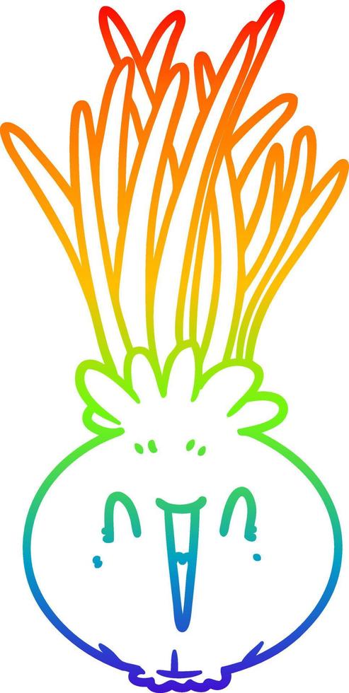 rainbow gradient line drawing cartoon onion vector