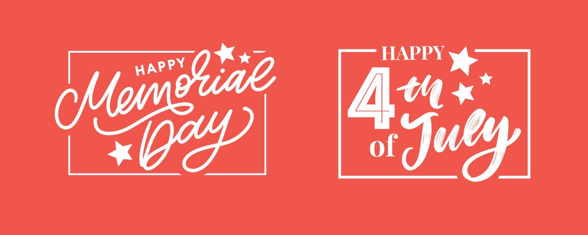 Happy Memorial Day - Stars and Stripes Letter vector