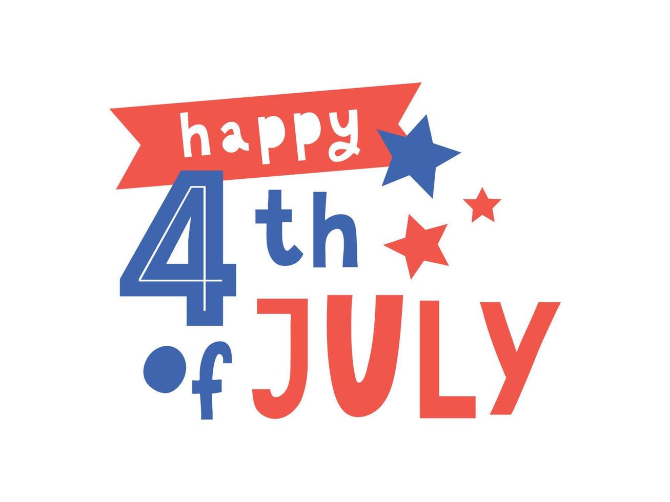 Fourth 4 of July stylish american independence day design Fourth of July vector