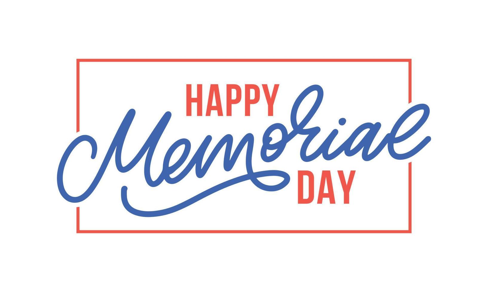 Happy Memorial Day - Stars and Stripes Letter vector