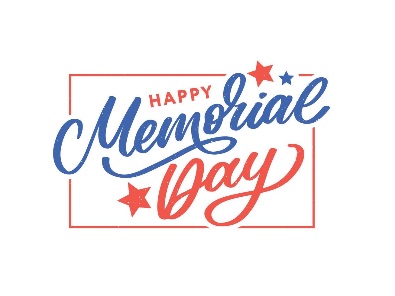 Happy Memorial Day - Stars and Stripes Letter vector