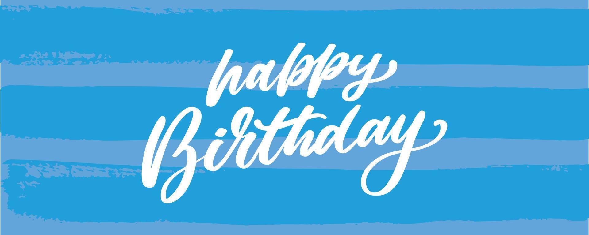 Happy Birthday lettering text banner, black color. Vector illustration.