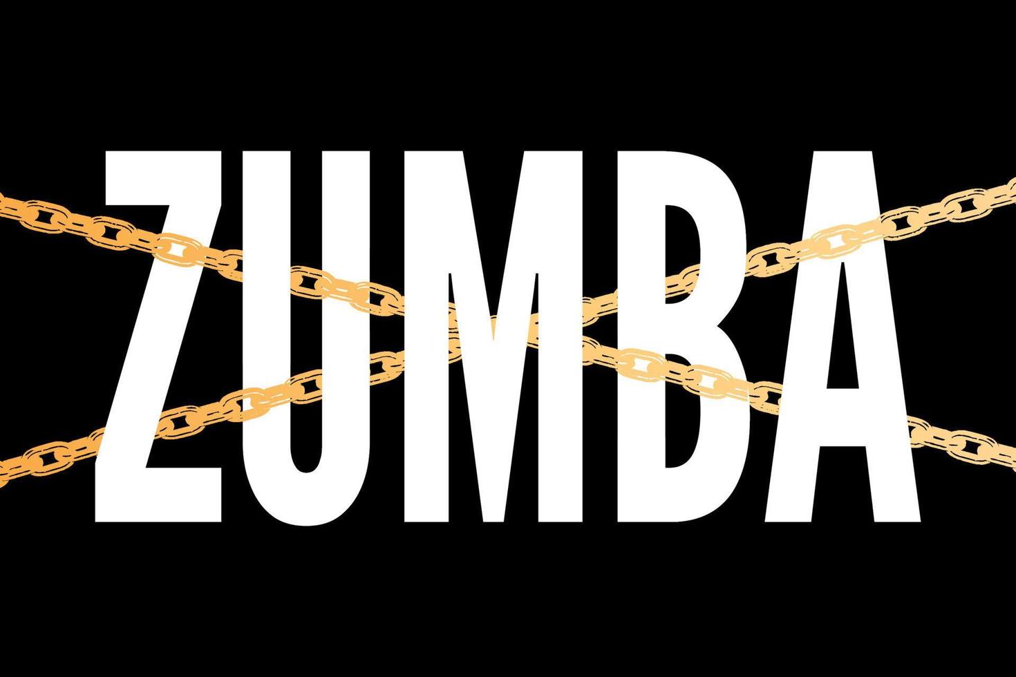 Slogan Zumba dance studio. Multicolor sliced word vector