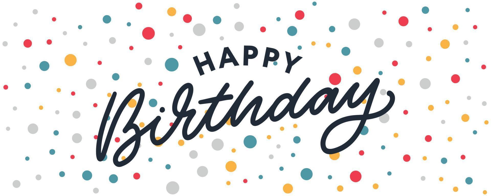 banner de texto con letras de feliz cumpleaños, color negro. ilustración vectorial vector