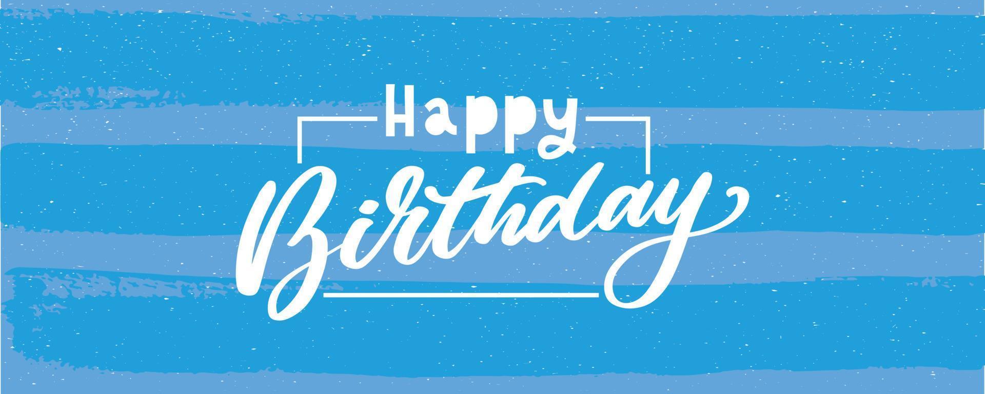 Happy Birthday lettering text banner, black color. Vector illustration.