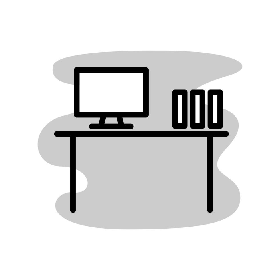 ilustración vectorial gráfico del icono de la mesa de oficina vector