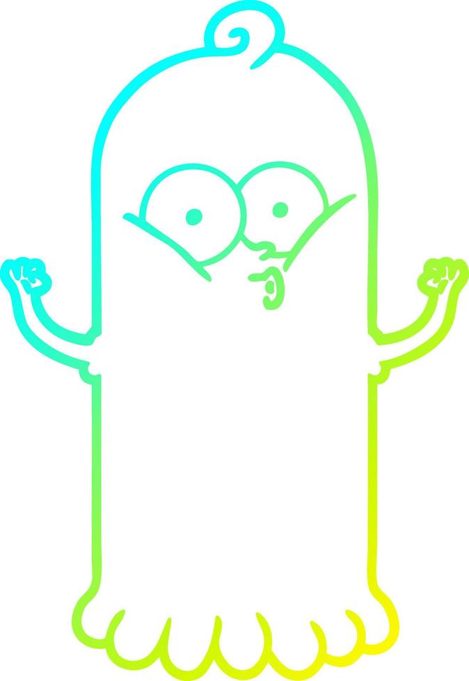 cold gradient line drawing cartoon ghost vector