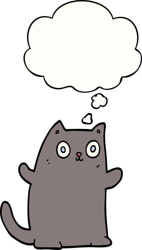 cartoon cat and thought bubble vector