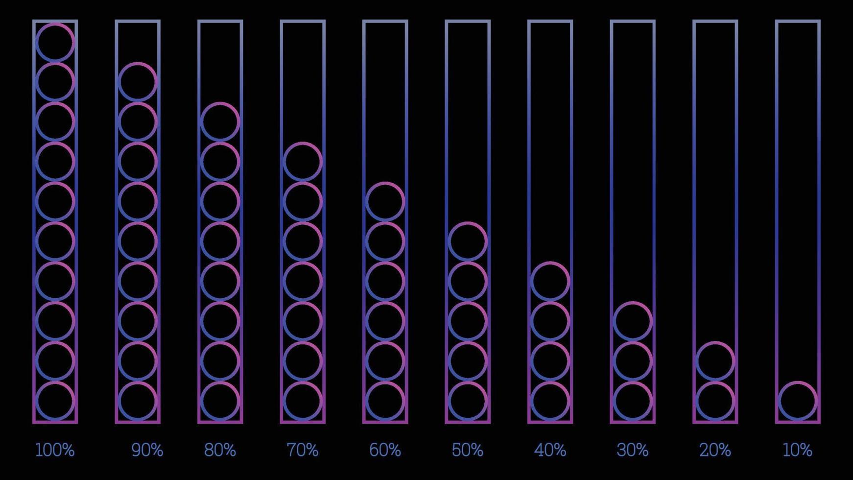 Modern percentage infographics object set in shape of ring in box vector