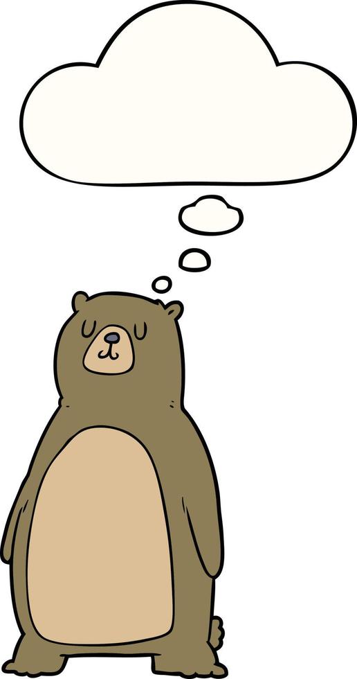 cartoon bear and thought bubble vector
