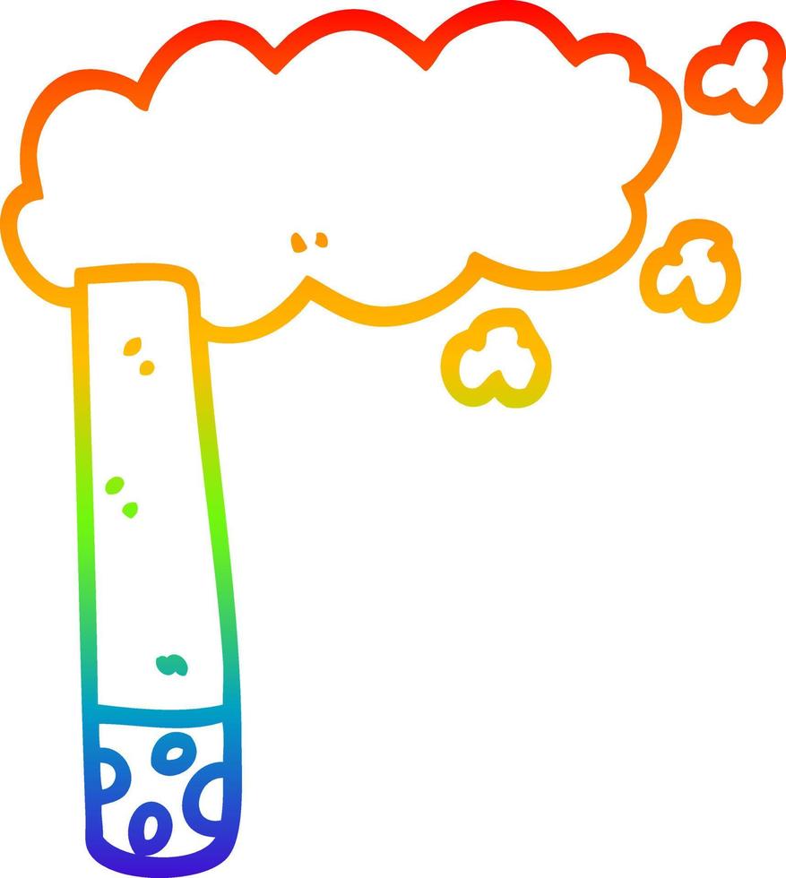 rainbow gradient line drawing cartoon cigarette vector