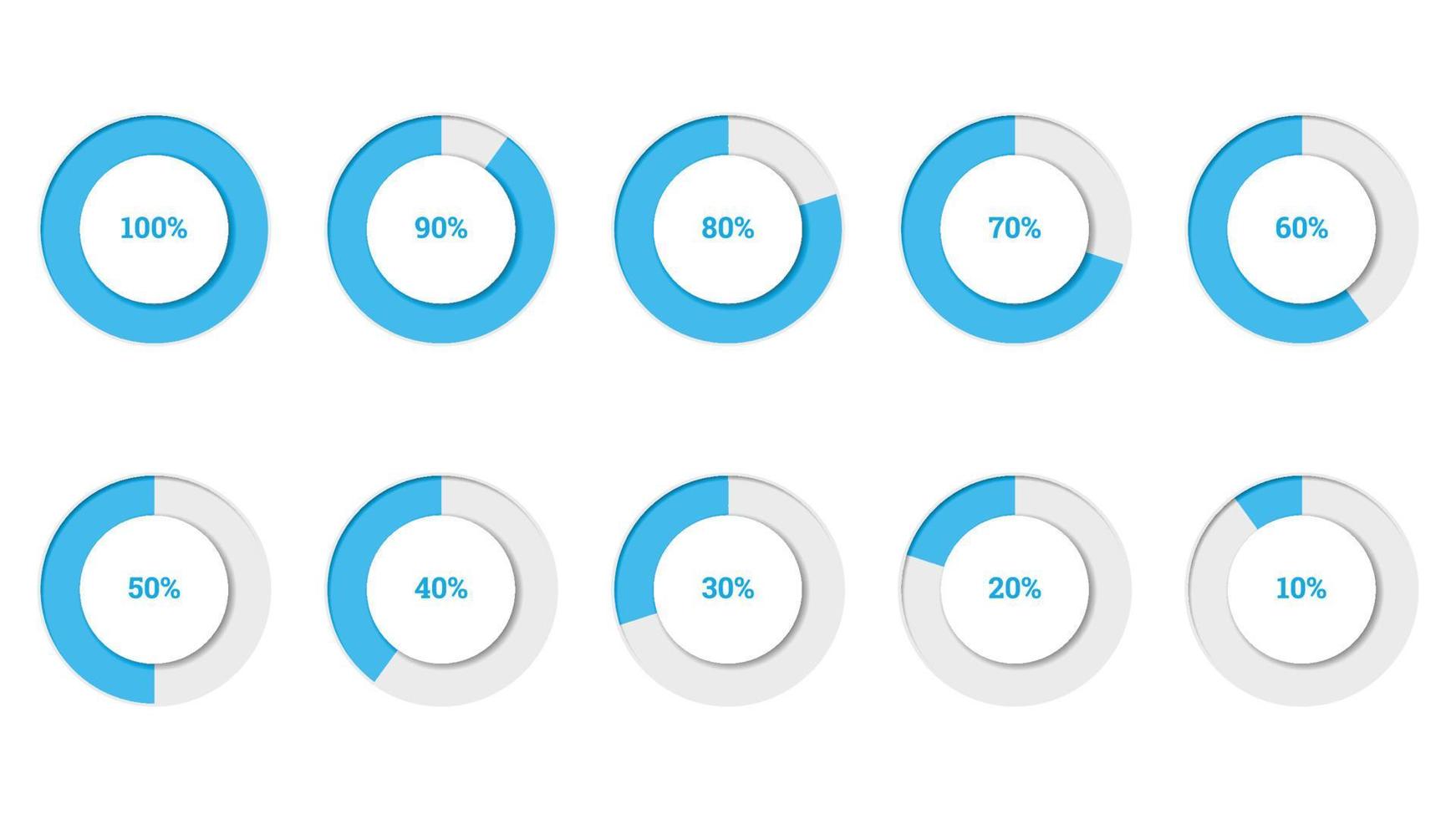 percentage infographics vector illustration in shape of flat circle ring