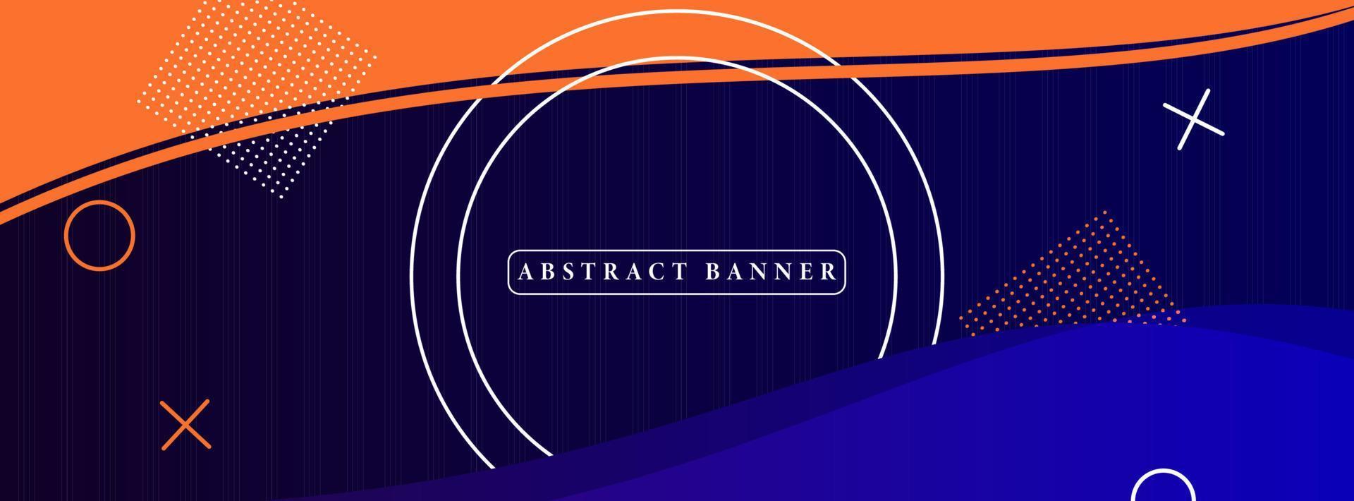 creative wide abstract banner created with simple geometric shapes vector