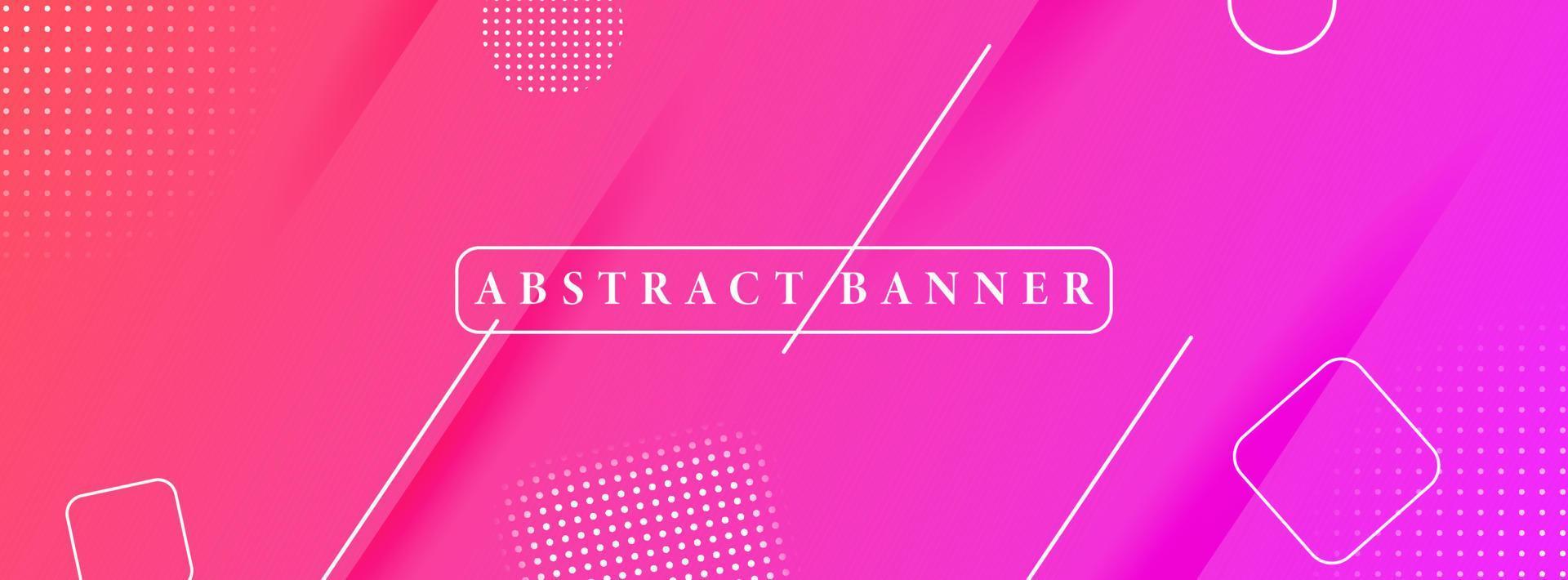 creative wide abstract banner created with simple geometric shapes vector