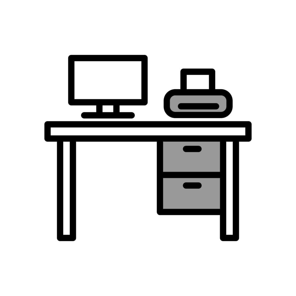 ilustración vectorial gráfico del icono de la mesa de oficina vector